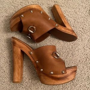 Gucci wooden style heels. Barely worn